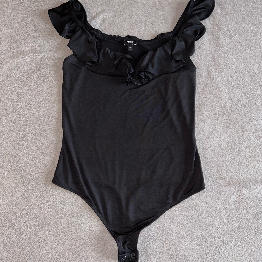 Black Sleeveless Bodysuit Top - Express Body Contour - Women’s M